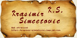 Krasimir Simčetović vizit kartica